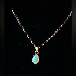 NEW Opal Necklace 14K gold-plated sterling silver.  AAA Natural Australian Opal